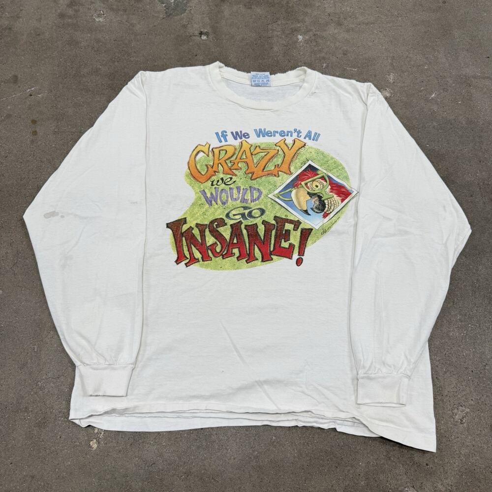 Vtg Caribbean Soul If We Weren't Crazy We'd Go Insane Shirt Mens L Parrot 90s